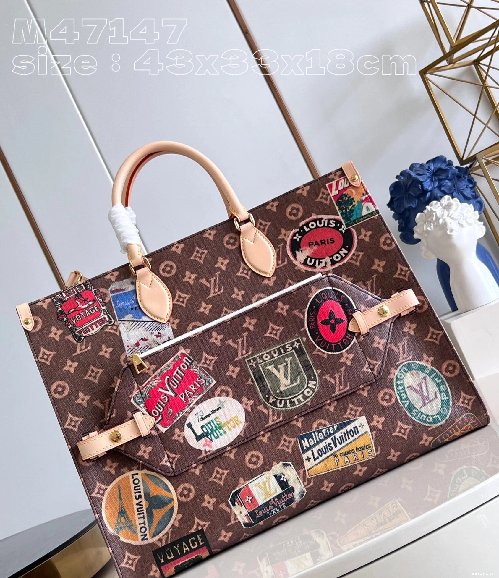 Aaa replica ru VUITTON LOUIS BAG-43*33*18.5cm Voyage ONTHEGO TOTE 0816